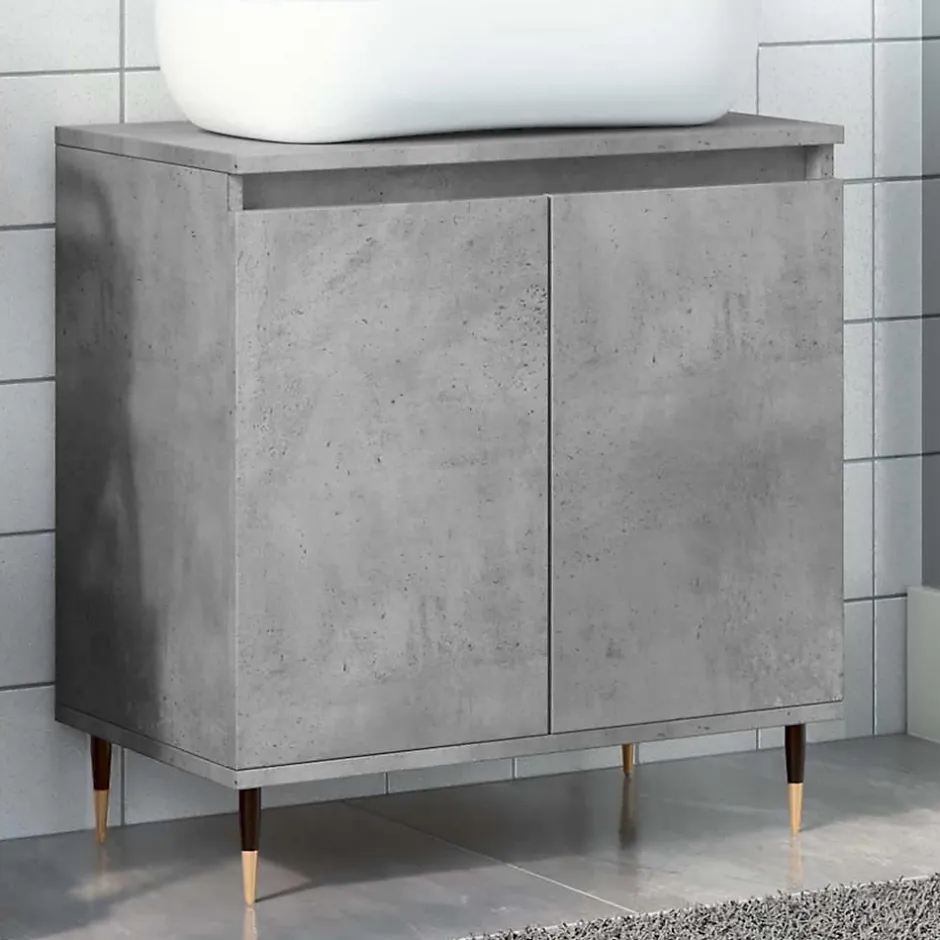 Vidaxl Armoire de bain gris béton 58x33x60 cm bois d'ingénierie