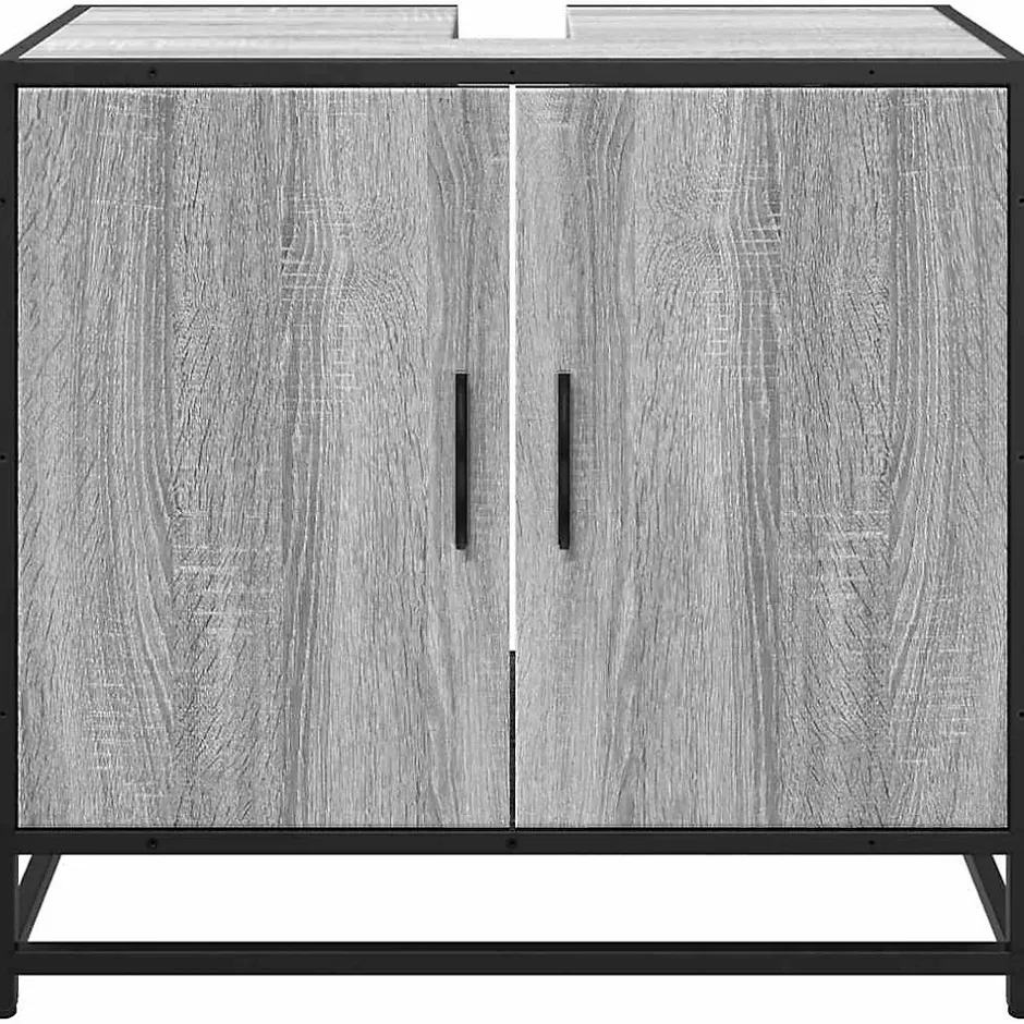 Vidaxl Armoire de lavabo de salle de bain sonoma gris 65x33x60 cm* Meuble Wc