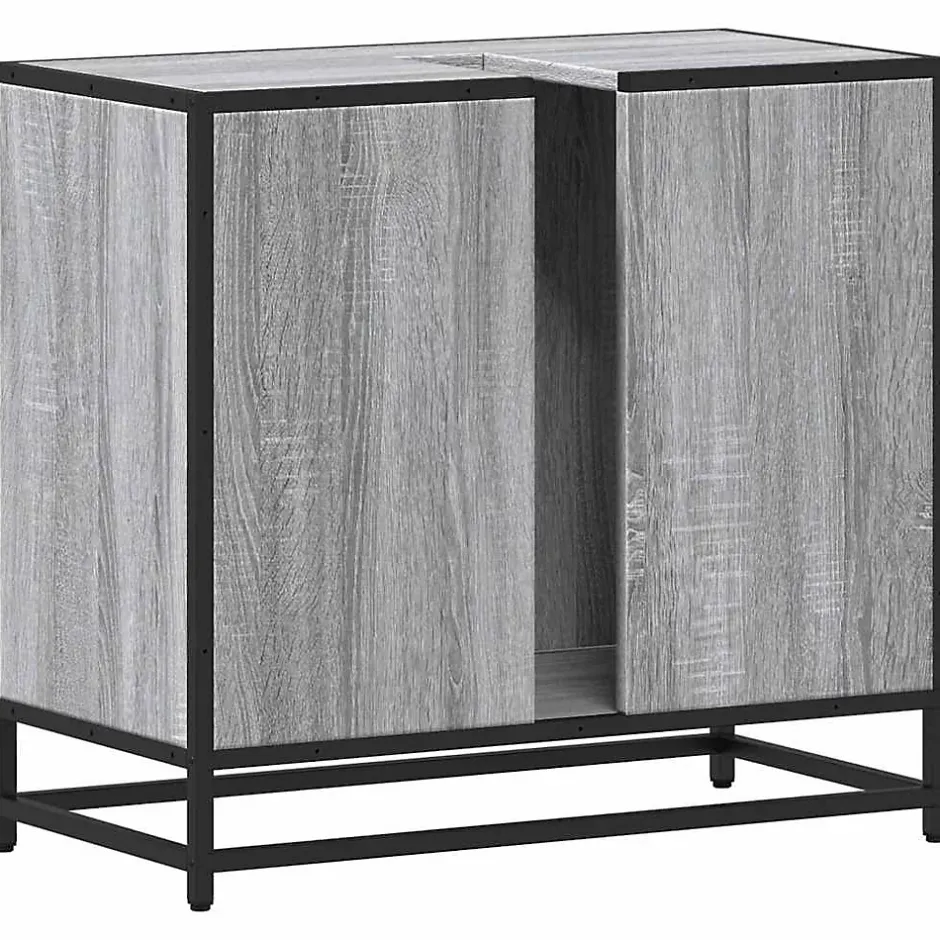 Vidaxl Armoire de lavabo de salle de bain sonoma gris 65x33x60 cm* Meuble Wc