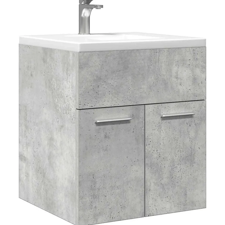 Vidaxl Armoire de lavabo de salle de bain gris béton 41x38,5x46 cm