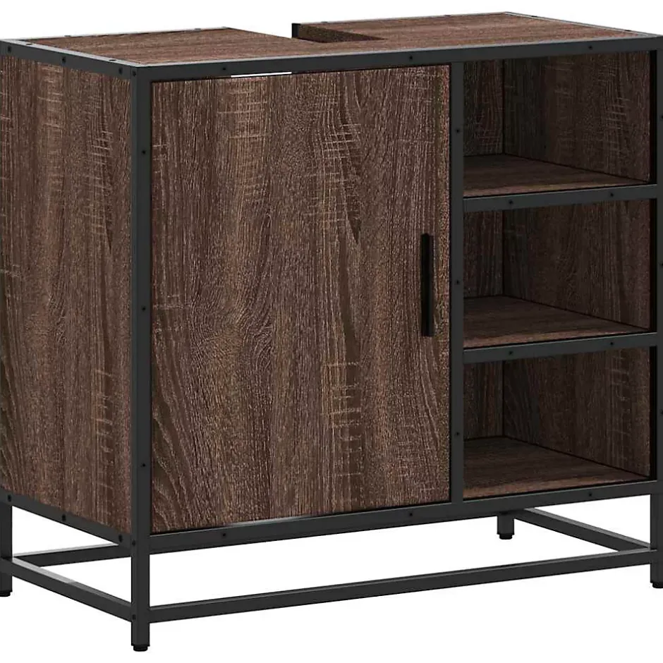 Vidaxl Armoire de lavabo de salle de bain chêne marron 65x33x60 cm