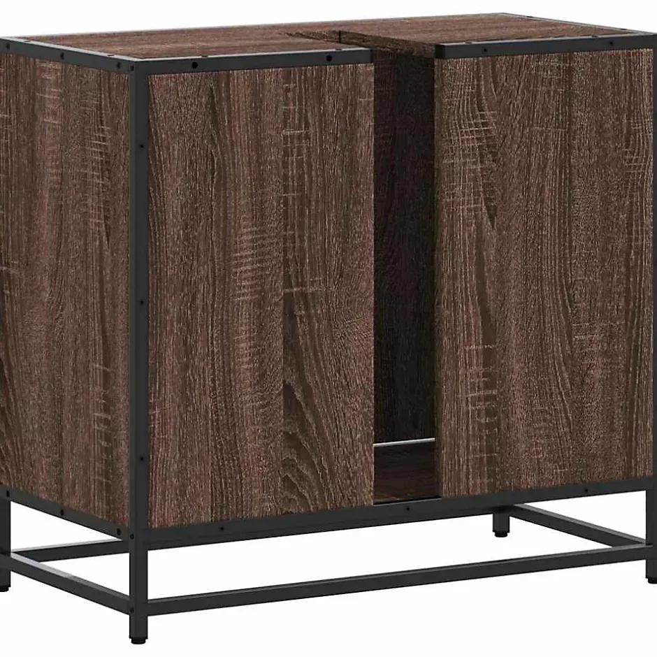 Vidaxl Armoire de lavabo de salle de bain chêne marron 65x33x60 cm
