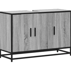 Vidaxl Armoire de lavabo de salle de bain sonoma gris 90x33x60 cm