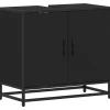 Vidaxl Armoire de lavabo de salle de bain noir 65x33x60 cm
