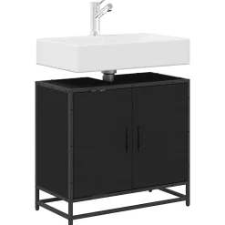 Vidaxl Armoire de lavabo de salle de bain noir 65x33x60 cm