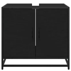 Vidaxl Armoire de lavabo de salle de bain noir 65x33x60 cm