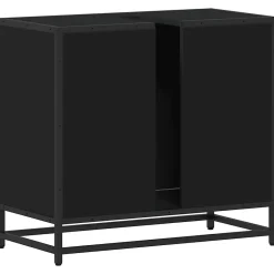 Vidaxl Armoire de lavabo de salle de bain noir 65x33x60 cm