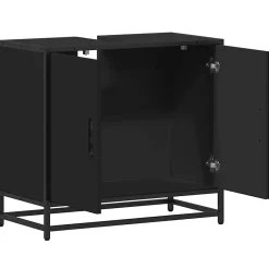 Vidaxl Armoire de lavabo de salle de bain noir 65x33x60 cm