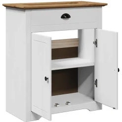 Vidaxl Armoire de lavabo de salle de bain BODO blanc marron 70x35x80cm