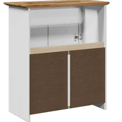 Vidaxl Armoire de lavabo de salle de bain BODO blanc marron 70x35x80cm