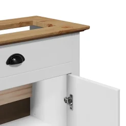 Vidaxl Armoire de lavabo de salle de bain BODO blanc marron 70x35x80cm