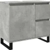 Vidaxl Armoire de lavabo de salle de bain gris béton 65x33x60 cm