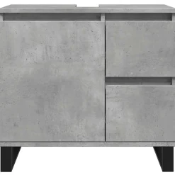 Vidaxl Armoire de lavabo de salle de bain gris béton 65x33x60 cm
