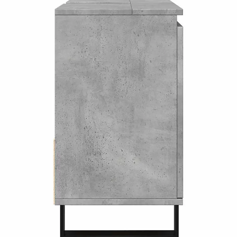 Vidaxl Armoire de lavabo de salle de bain gris béton 65x33x60 cm