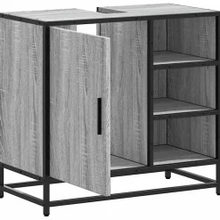 Vidaxl Armoire de lavabo de salle de bain sonoma gris 65x33x60 cm* Meuble Wc