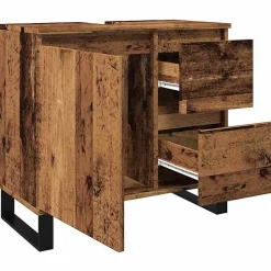 Vidaxl Armoire de lavabo de salle de bain vieux bois 65x33x60 cm