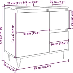 Vidaxl Armoire de lavabo de salle de bain vieux bois 65x33x60 cm* Meuble Wc