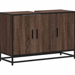 Vidaxl Armoire de lavabo de salle de bain chêne marron 90x33x60 cm
