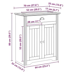 Vidaxl Armoire de lavabo de salle de bain BODO blanc 70x35x80 cm
