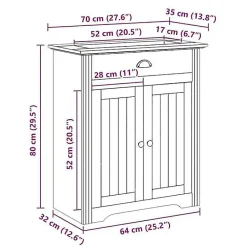Vidaxl Armoire de lavabo de salle de bain BODO blanc 70x35x80 cm