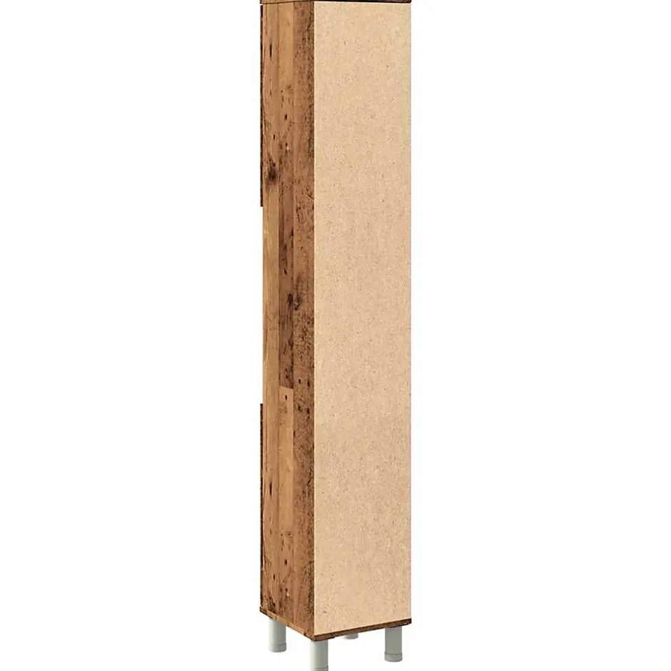 Vidaxl Armoire de salle de bain vieux bois 30x30x179cm bois ingénierie