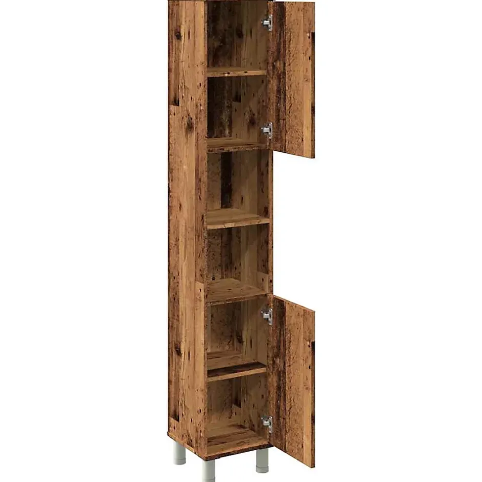 Vidaxl Armoire de salle de bain vieux bois 30x30x179cm bois ingénierie