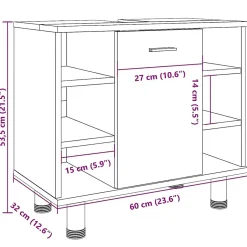 Vidaxl Armoire de salle de bain chêne artisanal 60x32x53,5 cm* Meuble Wc