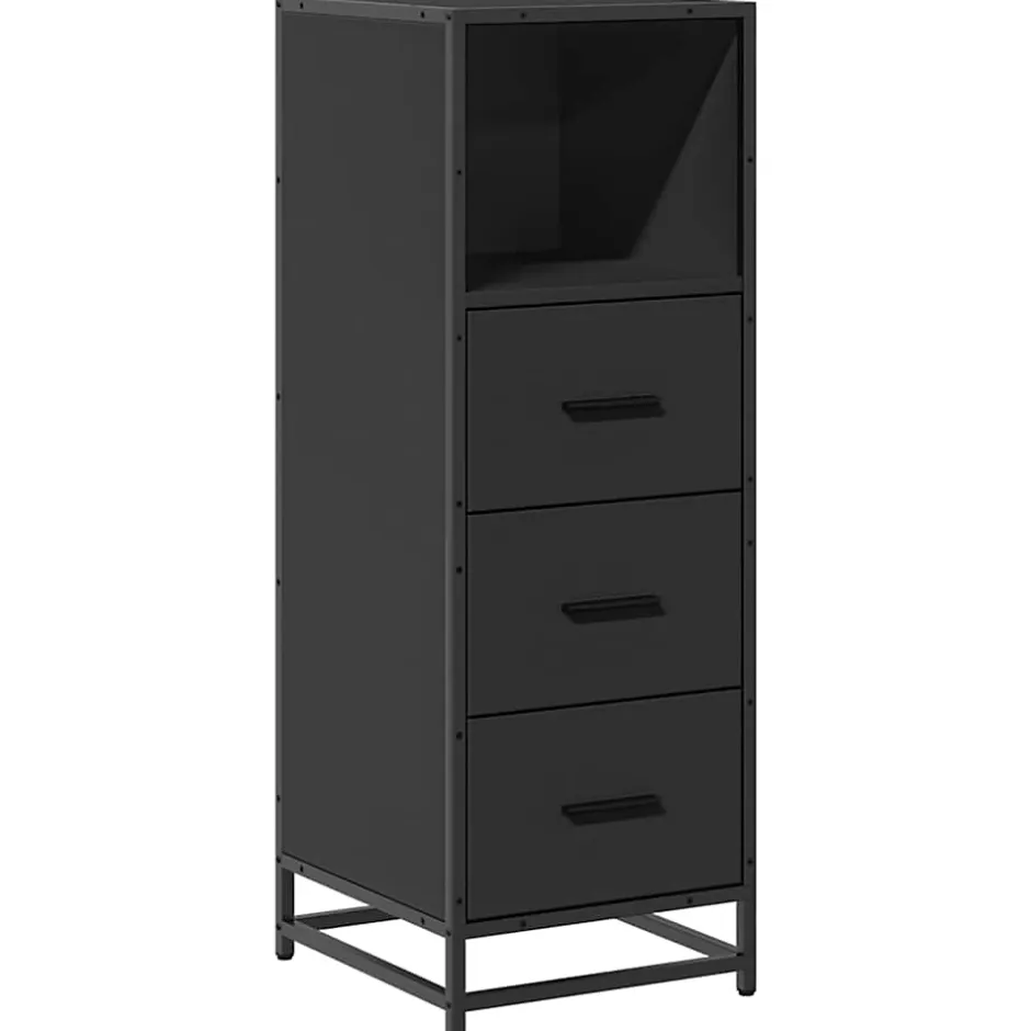 Vidaxl Armoire de salle de bain noir 35x37,5x100 cm bois d'ingénierie
