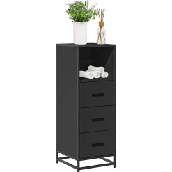 Vidaxl Armoire de salle de bain noir 35x37,5x100 cm bois d'ingénierie