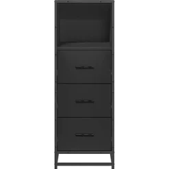 Vidaxl Armoire de salle de bain noir 35x37,5x100 cm bois d'ingénierie