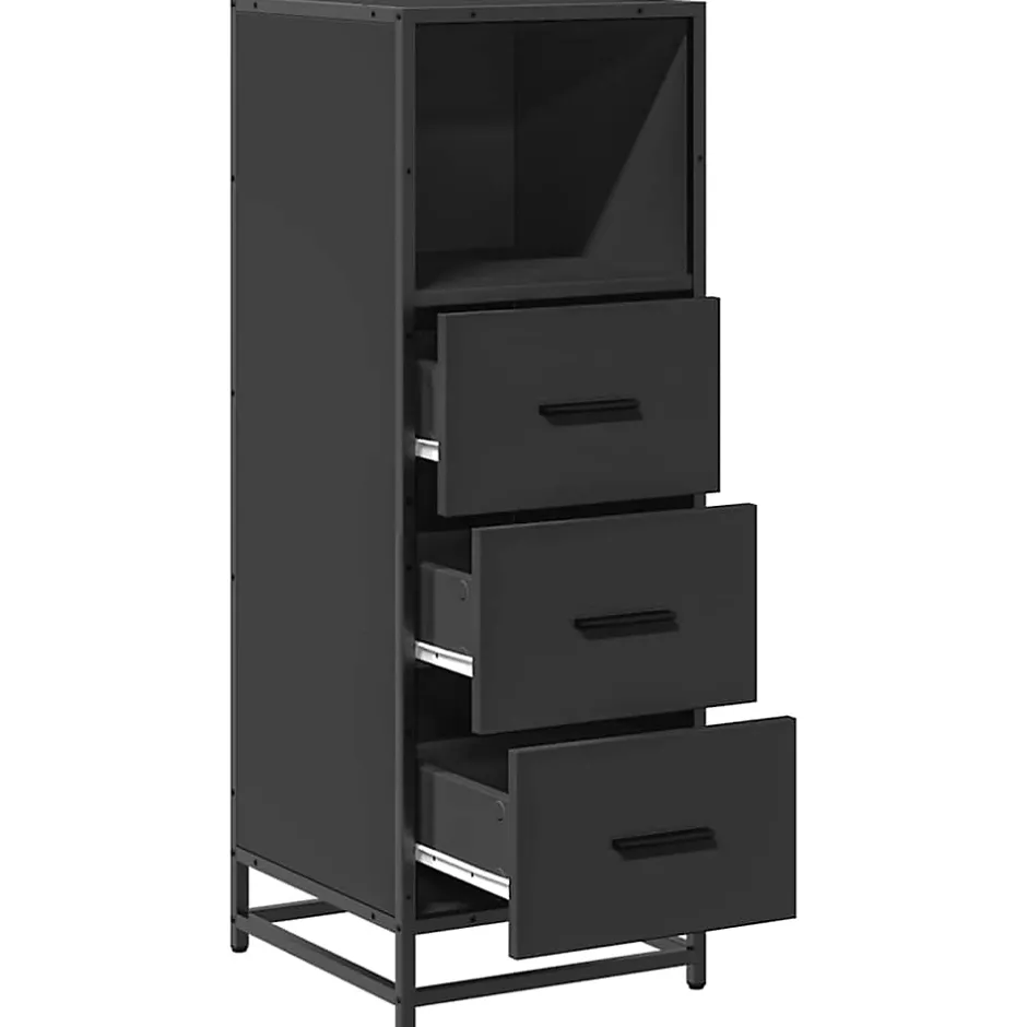 Vidaxl Armoire de salle de bain noir 35x37,5x100 cm bois d'ingénierie
