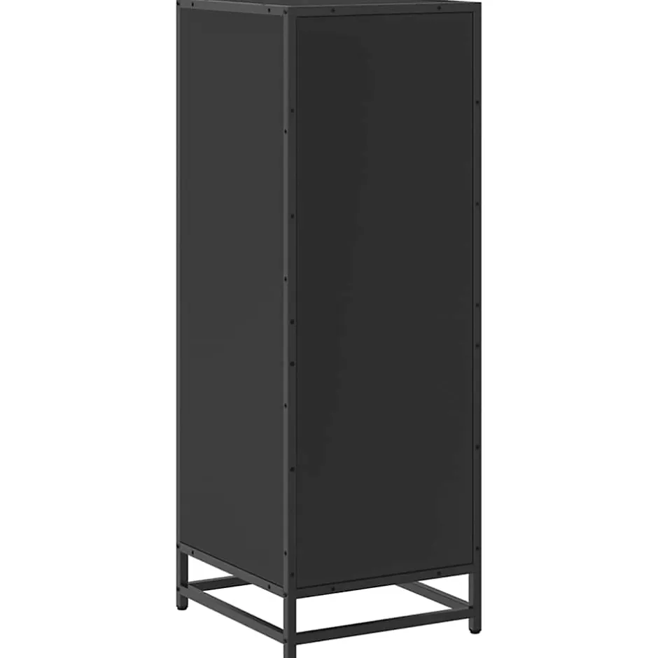Vidaxl Armoire de salle de bain noir 35x37,5x100 cm bois d'ingénierie