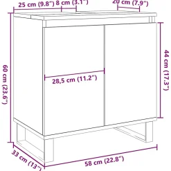 Vidaxl Armoire de salle de bain chêne artisanal 58x33x60 cm