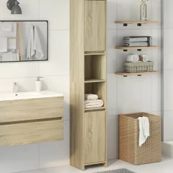 Vidaxl Armoire de salle de bain Chêne sonoma 30x30x183,5 cm Aggloméré