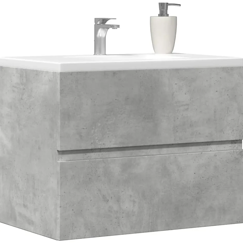 Vidaxl Armoire de salle de bain gris béton bois d'ingénierie