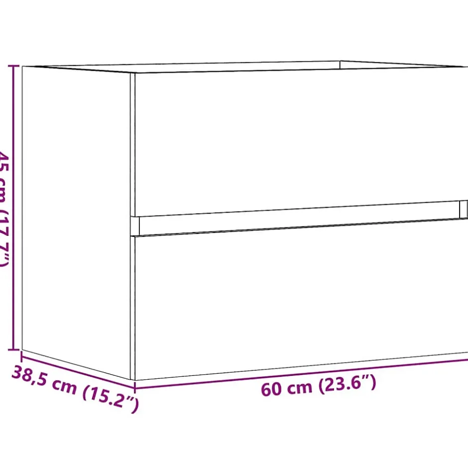 Vidaxl Armoire de salle de bain gris béton bois d'ingénierie