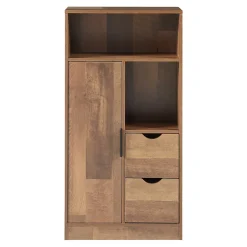 [En.Casa] Armoire de salle de bain Namsskogan 100 x 50 x 25 cm effet noyer noir en.casa