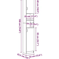 Vidaxl Armoire de salle de bain vieux bois bois d'ingénierie