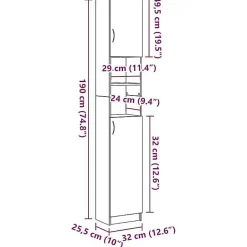 Vidaxl Armoire de salle de bain vieux bois bois d'ingénierie