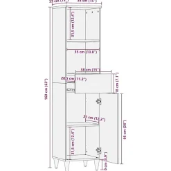 Vidaxl Armoire de salle de bain 38x33x160 cm bois massif de manguier