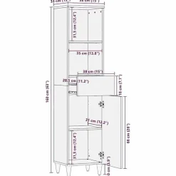 Vidaxl Armoire de salle de bain 38x33x160 cm bois massif de manguier
