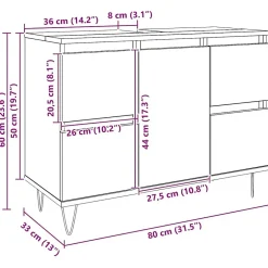 Vidaxl Armoire de salle de bain chêne artisanal bois d'ingénierie* Meuble Wc