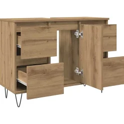Vidaxl Armoire de salle de bain chêne artisanal bois d'ingénierie* Meuble Wc