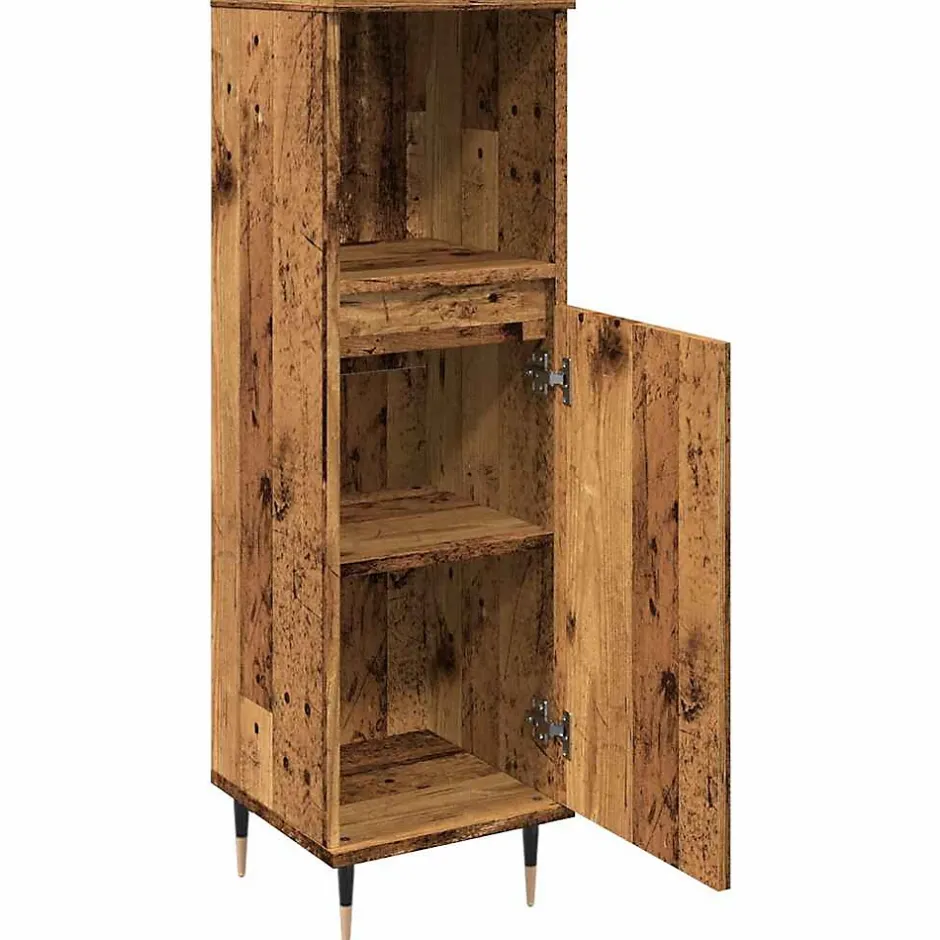 Vidaxl Armoire de salle de bain vieux bois 30x30x100cm bois ingénierie* Meuble Wc