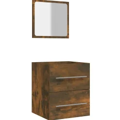 Vidaxl Armoire de salle de bain avec miroir Chêne fumé 41x38,5x48 cm* Meuble Wc