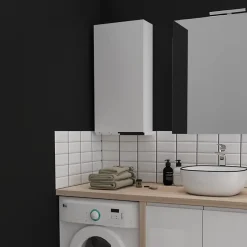 Planète Bain Armoire de salle de bain 40x80 laqué blanc brillant à suspendre