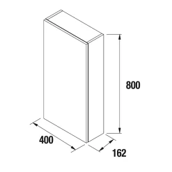 Planète Bain Armoire de salle de bain 40x80 laqué blanc brillant à suspendre