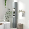 Giantex Armoire de Salle de Bain Haut avec 2 Portes 1 Tiroir 5 Etageres Reglables Dispositif Anti-basculement Meuble Colonne Rangement* Colonne De Salle De Bains|Meuble De Salle De Bains Faible Profondeur