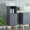 [En.Casa] Armoire de salle de bain Overath 86 x 30 x 30 cm gris effet bois en.casa