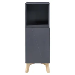 [En.Casa] Armoire de salle de bain Overath 86 x 30 x 30 cm gris effet bois en.casa